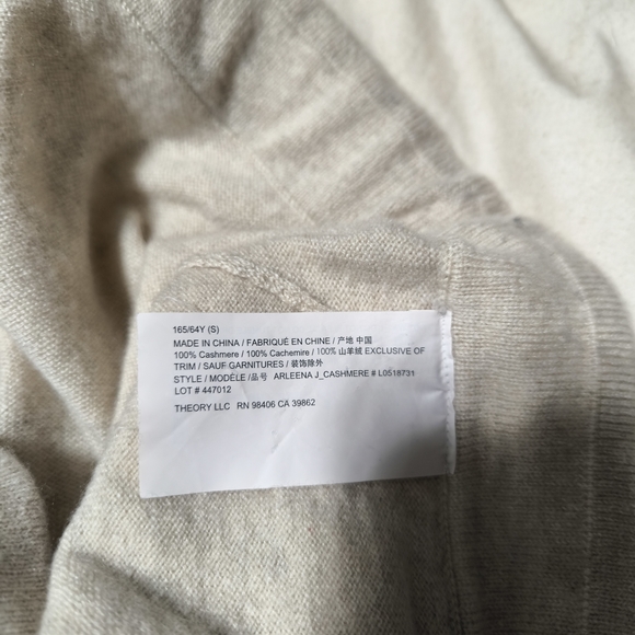EUC Theory women's 100% cashmere Cream Arleena jogger pants Sz S - Picture 6 of 14